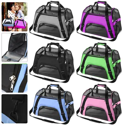 Large Pet Dog Cat Portable Travel Carry Carrier Puppy Soft Fabric Folding Cage • £4.99