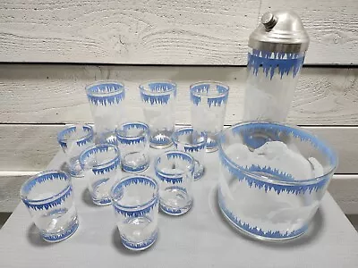 Vintage 1930s American Mid Century Hazel Atlas Cocktail Set Polar Bear RARE CL3 • $525.50