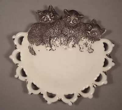 Vtg Westmoreland White Milk Glass 3 Kittens Cats Decorative Plate • $10.95