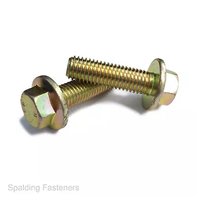 Zinc Yellow Gold Metric H.t Flange Bolts None Serrated M6 - M12 • £3.10