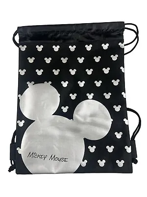 Mickey Head Drawstring String Kids Backpack School Sport Gym Tote Bag (silver) • $8.99