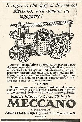 Z2461 Meccano - Locomobile IN Steam - Advertising Of 1929 - Vintage Advertising • $7.14