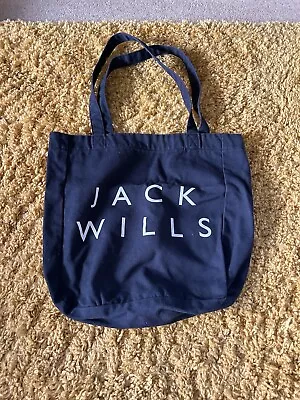 Jack Wills Navy Tote Style Canvas Shopping Bag • £3.99