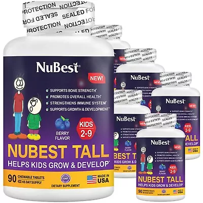 NuBest Tall Kids (2-9 Years) 90 Chewable Tablets Helps Kids Grow - Pack 6 • $297