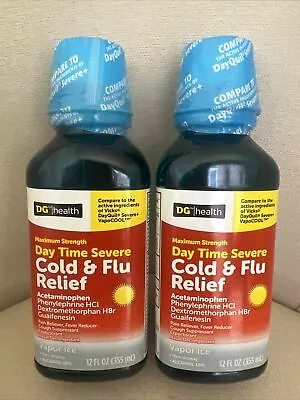 Lot Of 2-Dg Health Day Time Severe Cold And Flu Relief 12 Fl Oz • $14.48