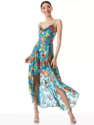 NEW Alice + Olivia Christina Floral High-Low Dress Size 10 #D6798 • $159.99