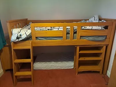 Children’s Cabin Bed And Mattress With Matching Chest Of Drawers And Cupboard • £60