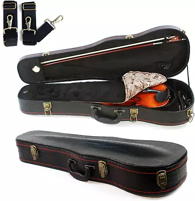 4/4 Full Size Violin Case Plush Interior Wooden Hard Case With Hygrometer Case • $100.61