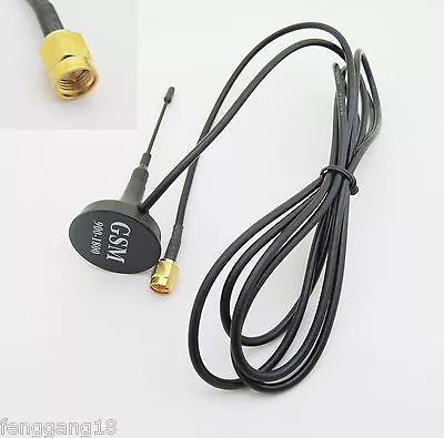 1x SMA Male Crimp RG174 GSM GPRS 900/1800MHz Antenna Cable 3M 3dbi Magnetic Base • $3.69