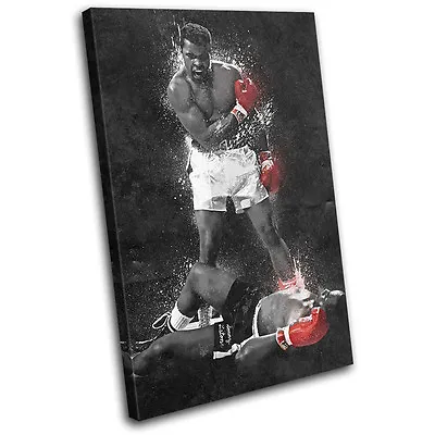Muhammad Ali Liston Grunge Boxing Sports SINGLE CANVAS WALL ART Picture Print • £34.99