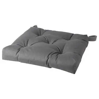 IKEA MALINDA Chair Cushion Seat Pads REMOVABLE COVERs Grey 40/35x38x7 Cm • £11.29