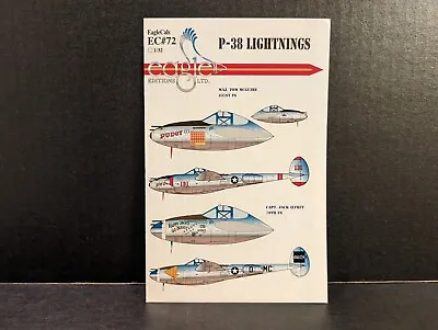 1/32 EagleCals Decals P-38 Lightnings McGuire And Ilfrey EC#72 • $20