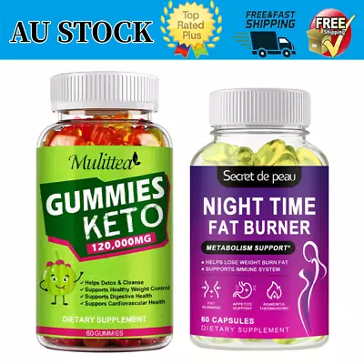 Keto Gummies Advanced Weight Loss Night Time Fat Burner Supplement For Men Women • $22.99