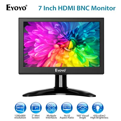 Eyoyo 7in IPS HDMI Monitor 16:10 160° Viewing Angle For Raspberry Pi PC US Set • $86.99