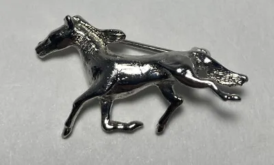 Sterling Silver Esquestrian Horse Stallion Mustang Bronco Brooch Pin Marked STER • $34.99