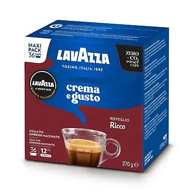 Lavazza A Modo Mio Crema E Gusto Ricco Coffee Capsules (1 Pack Of 36) • £9.99