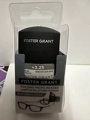 1 Pair Foster Grant Foldable Reading Glasses Micro Reader  Case +1.50 • $15.26