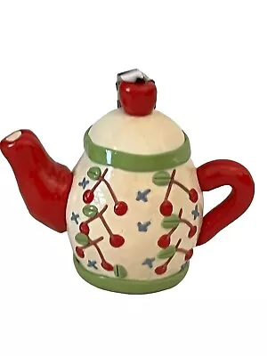 Vintage Mary Engelbreit Collection Teapot Christmas Ornament Cherry Cherries • $13.99