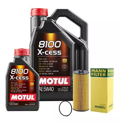 6L Motul 8100 X-CESS 5W40 Mann Filter Motor Oil Change Kit X156 GLA45 AMG Turbo • $73.95