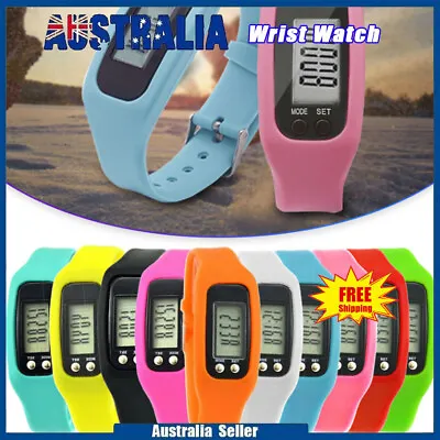 Sports Wrist Watch Kids LCD Pedometer Step Counter Count Calories Stepper Gift • $9.78