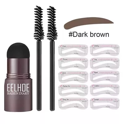 Eyebrow Stamp Shaping Kit Eye Brow Waterpoof Powder Stencils Definer Makeup Set • £4.25