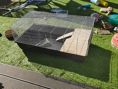 Very Large 1metre Rat And Hamster Gerbil Cage With Wooden Shelf And Ramp • £22
