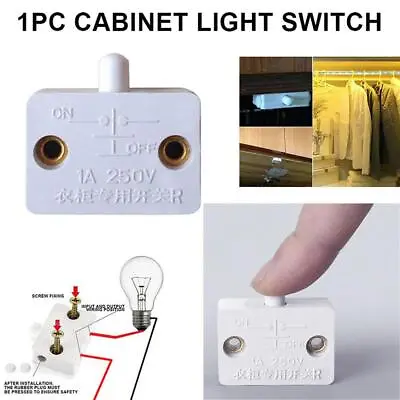 Automatic Reset Switch Wardrobe Cabinet Light Switch Door Control Switch FAST • £2.62