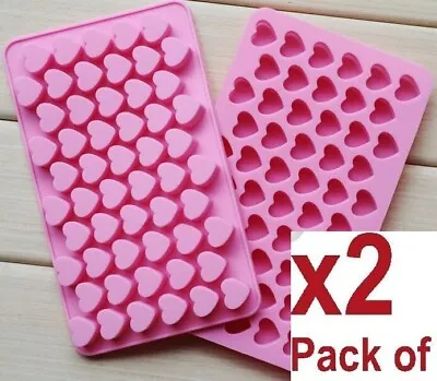 2X Heart Shape Chocolate Mould Mold Candy Gummy Maker Ice Jelly Tray Baking • £2.99