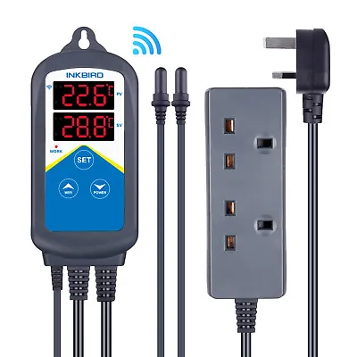 £44.99 • Buy Wifi Heat Temperature Controller Thermostat ITC306A Dual Waterproof Sensor Probe