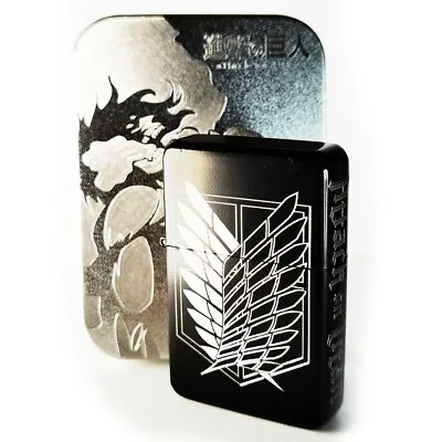 Brand New - Designed Brushed Styled Cigarette Petrol Lighter - Attack On Titan  • £12.99