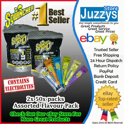 $78.35 • Buy Sqwincher® Qwik Stik 50x Bag - 2x Assorted Packs:  FREE POSTAGE  