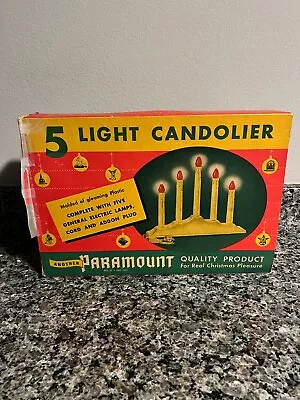 Vintage Paramount 5 Light Candolier Electric Christmas Candles With Box • $20