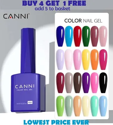 CANNI® 9ml Hema Free Nail Gel Polish Soak Off LED Colours Base Top Coat Varnish! • £3.99