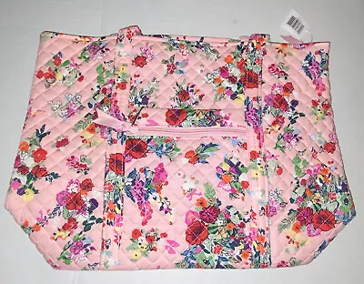 Vera Bradley Large Vera Tote Bag Purse Hope Blooms Pink Floral Bca Nwt • $94.99