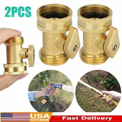 2pcs 3/4 Inch Heavy Duty Brass Garden Nozzle Solid Hose Connector Shut Off Valve • $8.99