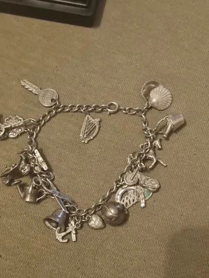 £0.99 • Buy Antique Vintage Sterling Silver Charm Bracelet Unusual Charms Lot 60