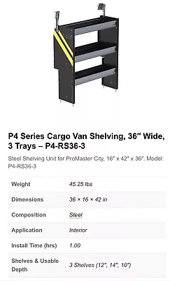 Used Cargo Van Shelves • $200