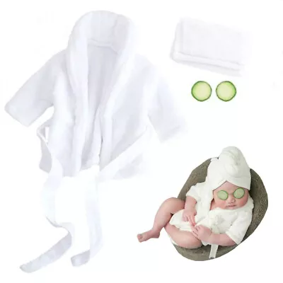 Newborn Baby Photography Props Bath Robe Super Soft Dressing Gown Age 0-6 Months • £13.76