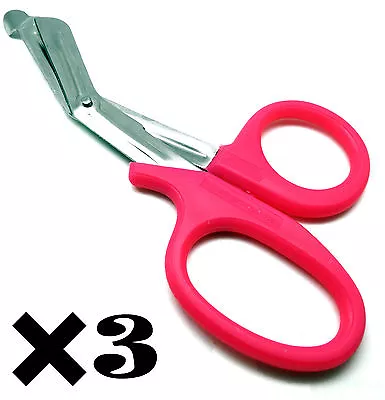 3× EMT Utility Pink Scissor 7.25  Medical Paramedic First Aid Shears Tools • $11.49