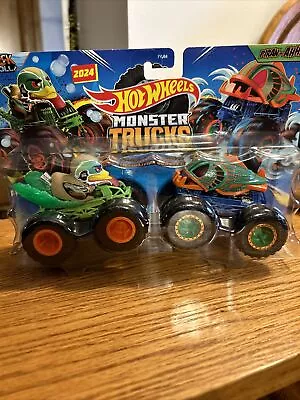 Duck N Roll & PIRAN-AHHHH 2 Pack 2024  Hot Wheels Monster Trucks New • $11.99