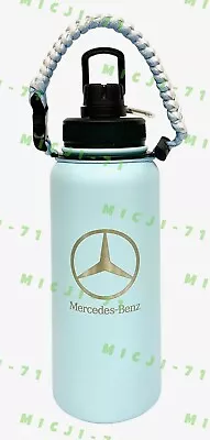 Mercedes Benz Sea Blue Sport Mug W/ Rope Handle 32oz Stainless Steel Cup Bottle • $42.99