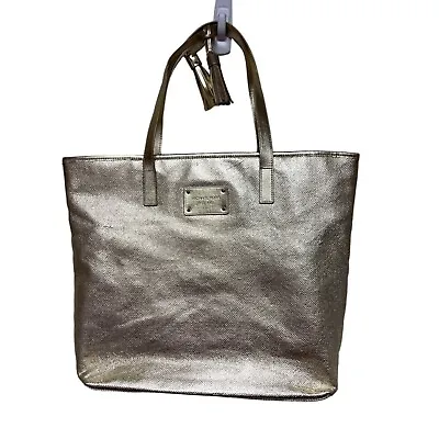 Michael Kors Gold Metallic Tassle Tote Hand Bag Purse Women's • $29.99