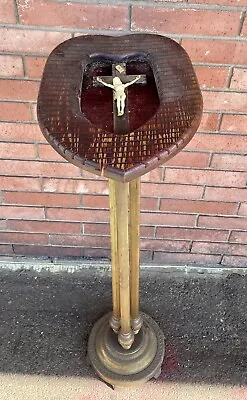$84.99 • Buy VINTAGE ANTIQUE Wood Folk Art Cross Crucifix Catholic Church Altar PODIUM 44”