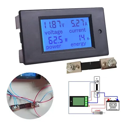 100A 2000W LCD Panel Digital Power Meter Voltage Current KWH Watt Monitor +Shunt • $28.22