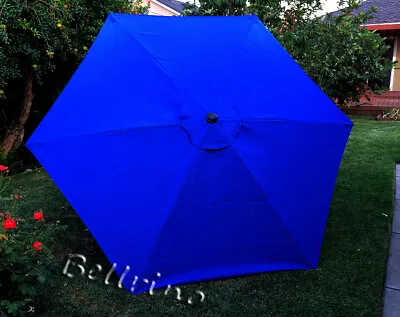 Patio Umbrella Top Canopy Replacement Cover Fit 9ft 6 Ribs ROYAL BLUE • $27.99