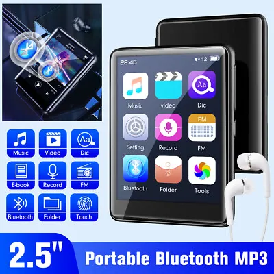 Bluetooth MP4/MP3 Player Lossless 2.5  Touch Scree Music Player FM Radio Sport • £28.99