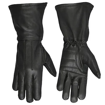 Hugger Men's Classic Motorcycle Glove Unlined Seasonal Wind Stopper Gauntlet • $25.94