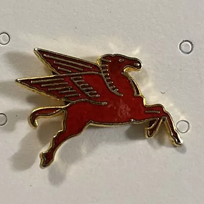 Mobil Oil Flying Red Enamel Pegasus Iconic Logo Lapel Hat Tie  Pin Rare Vtg USA • $20