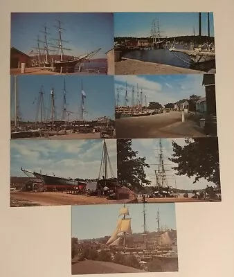 Vintage Postcard Lot Of 7 Mystic Seaport Connecticut Wooden Ships Dock Views CT • $13.99