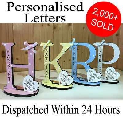 Personalised Newborn Baby Boy Girl Gift Present Christening Keepsake Letter Name • £7.99
